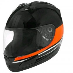 CASQUE INTEGRAL TNT HELMETS MERACK3 BLANC/ORANGE BRILLANT XS