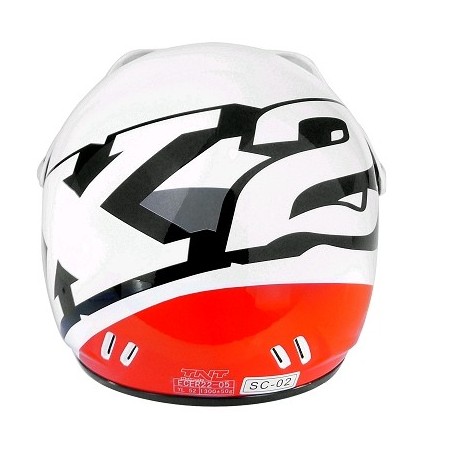 CASCO CROSS INFANTIL TNT HELMETS X2 BLANCOO/ROJO BRILLO S(48)