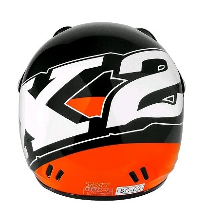 CASCO CROSS INFANTIL TNT HELMETS X2 NEGRO /NARANJA BRILLO L(52)