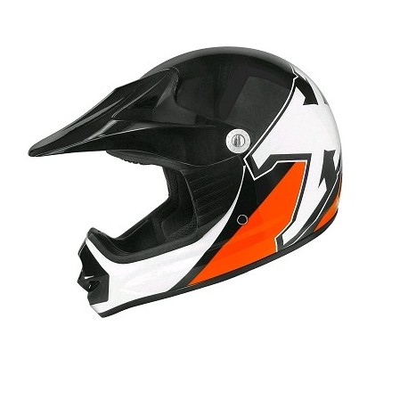 CASCO CROSS INFANTIL TNT HELMETS X2 NEGRO /NARANJA BRILLO M(50)