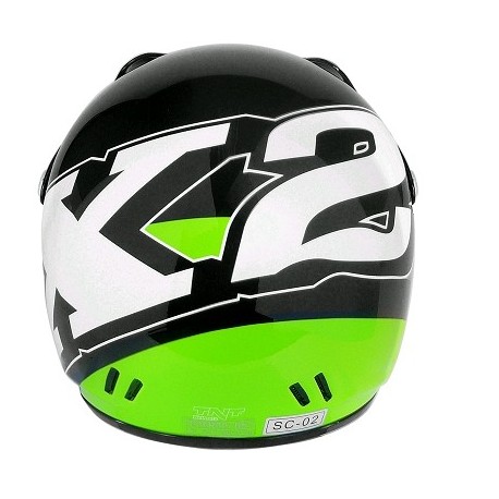 CASCO CROSS INFANTIL TNT HELMETS X2 NEGRO /VERDE BRILLO L(52)