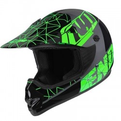 CASQUE CROSS NOEND ORIGAMI KID BLACK/GREEN SC02 YL