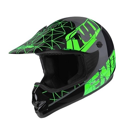 CASQUE CROSS NOEND ORIGAMI KID BLACK/GREEN SC02 YL