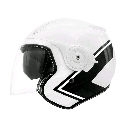 CASCO JET DOBL TORNILLO BL/NEGRA BRIL AERO L