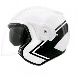 CASCO JET DOBL TORNILLO BL/NEGRA BRIL AERO XS