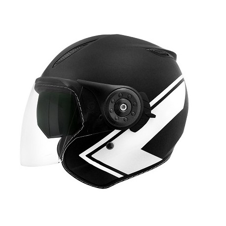 CASCO JET DOBL TORNILLO NEGRO/BL MATE AERO L SB18