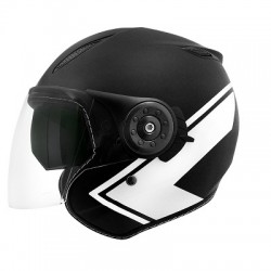 CASCO JET DOBL TORNILLO NEGRO/BL MATE AERO XL SB18