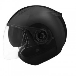 CASCO JET DOBL TORNILLO NEGRA BRIL LISO AERO L SB18