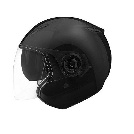 CASCO JET DOBL TORNILLO NEGRA BRIL LISO AERO L SB18