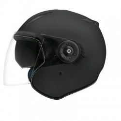 CASCO JET DOBL TORNILLO NEGRA MAT LISO AERO M SB18