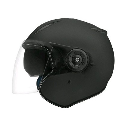 CASCO JET DOBL TORNILLO NEGRA MAT LISO AERO M SB18