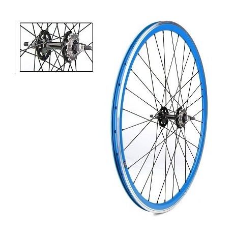 ROUE ARRIERE VELOX 700C FIXIE BLEU ALU MOYEU FLIP FLOP