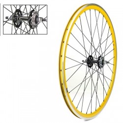 ROUE ARRIERE VELOX 700C FIXIE JAUNE ALU MOYEU FLIP FLOP