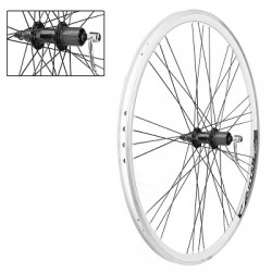 PAIRE DE ROUES 28" DOUBLE PAROIES A CASSETTE 8-9 VITESSES A BLOCAGE BLANCHE