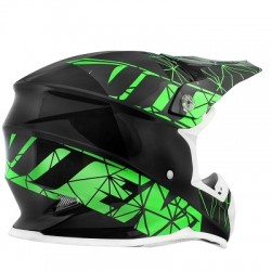 CASQUE CROSS NOEND ORIGAMI BLACK/GREEN SC15 L