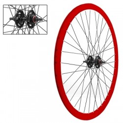 PAIRE DE ROUES FIXIE 700C DOUBLE PAROIES 30MM ROUGE