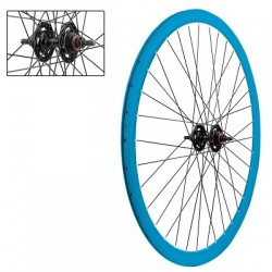 PAIRE DE ROUES FIXIE 700C DOUBLE PAROIES 43MM BLEU CLAIR