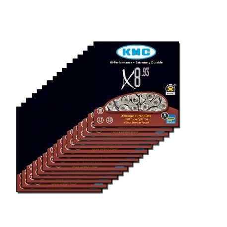 CHAINE VELO KMC 8 VITESSES MODELE X8.93 CARTON DE 25 CHAINES VRAC