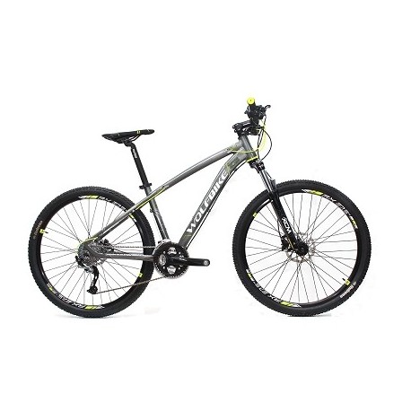 VELO VTT WOLFBIKE LINKCLAWPHY 21 VITESSES TY21M 27.5 TAILLE 16 GRIS JAUNE