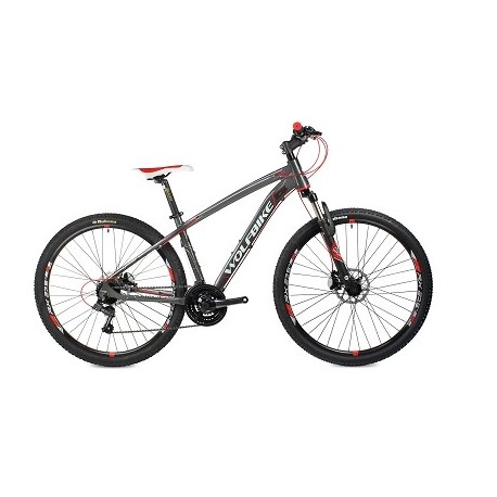 VELO VTT WOLFBIKE LINKCLAWPHY 21 VITESSES TY21M 27.5 TAILLE 16 GRIS ROUGE