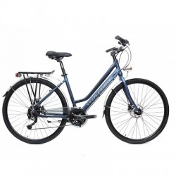 VELO URBAIN WOLFBIKE TREKKING 700 24 VITESSES 700 TAILLE UNIQUE BLEU