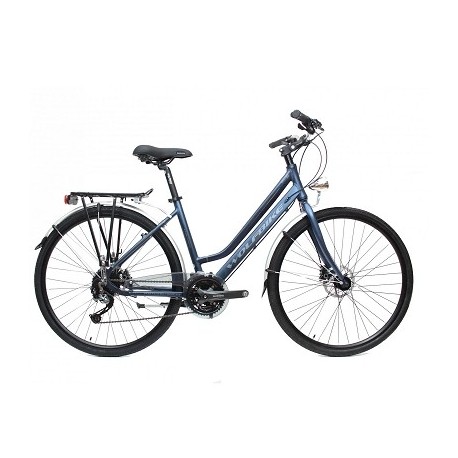 VELO URBAIN WOLFBIKE TREKKING 700 24 VITESSES 700 TAILLE UNIQUE BLEU