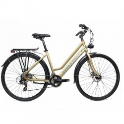 VELO URBAIN WOLFBIKE TREKKING 700 24 VITESSES 700 TAILLE UNIQUE CHAMPAGNE