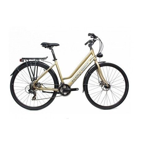 VELO URBAIN WOLFBIKE TREKKING 700 24 VITESSES 700 TAILLE UNIQUE CHAMPAGNE