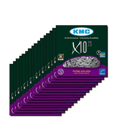 CHAINE VELO KMC 10 VITESSES MODELE X10.73 CARTON DE 25 CHAINES VRAC