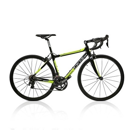 VELO COURSE CKT 158 JAUNE ET NOIR MONTAGE SHIMANO 105 TAILLE L