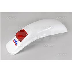 GUARDABARROS TRASERO UNIVERSAL UFO ENDURO CON LUZ 125CC-250CC-500CC (1983-1993) BLANCO ME08027-W