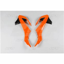 PLÁSTICOS LATERALES DE RADIADOR UFO KTM NARANJA / NEGRO KT04073-999